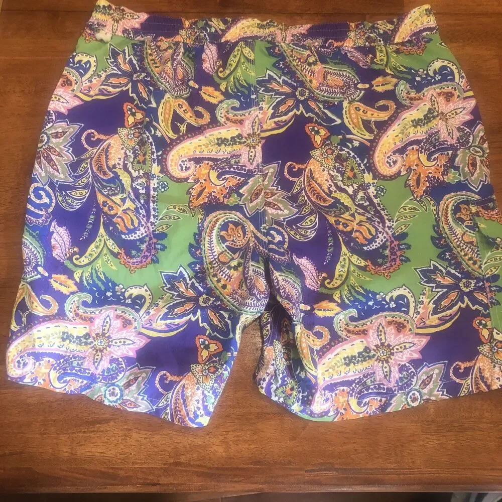 POLO RALPH LAUREN Shorts MEN'S Size Large Lined SWIM SHORTS TRUNKS FLORAL